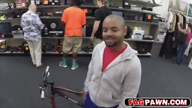 Black Dude Sells Himself And His Ass To Be Used As A Toy In A Pawn Shop