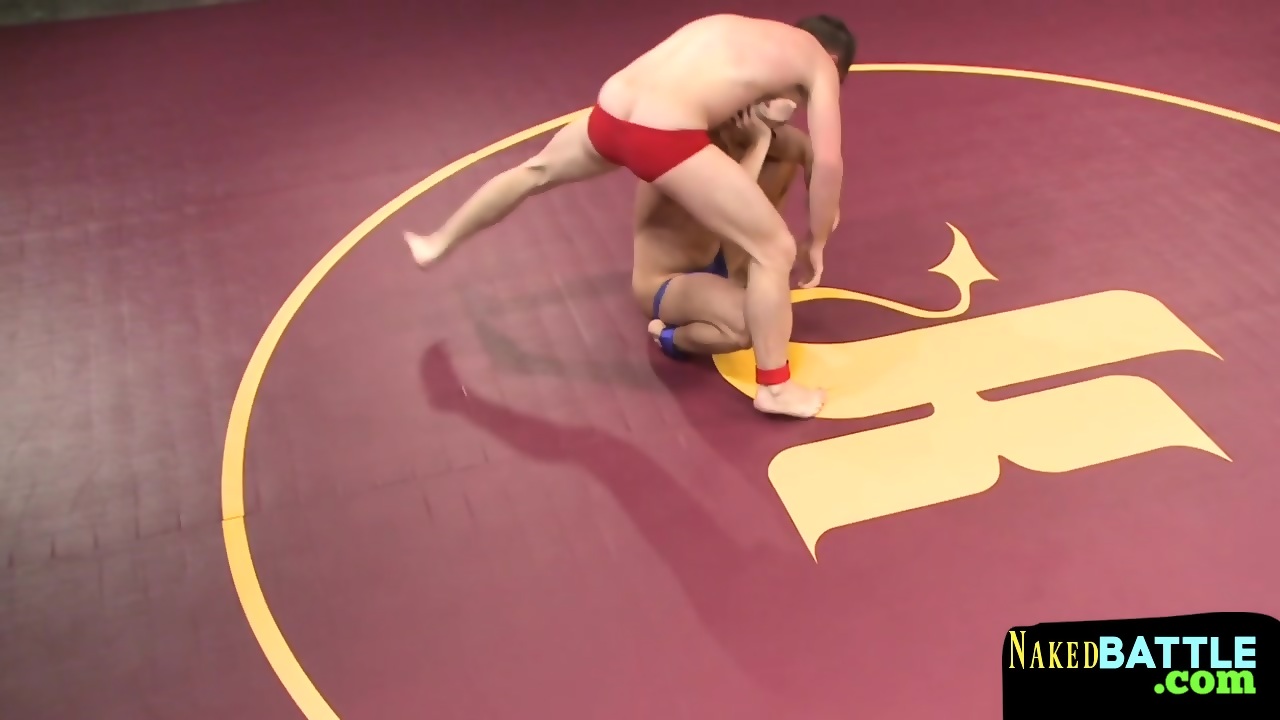 Naked Wrestler Dominated By His Opponent