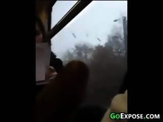 Flashing Cock On The Train