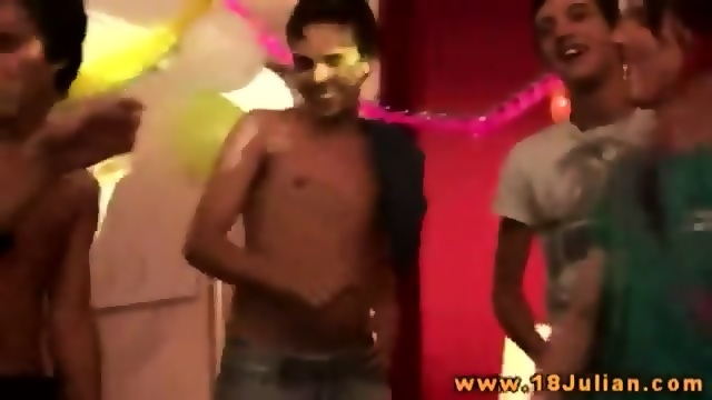 Twink At Young Party Stripping Shirt Off