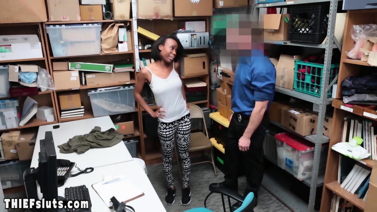 Shoplyfter creepy security officer blackmails hot pic