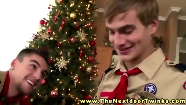 Twink Boy Scouts Christmas Blowjob