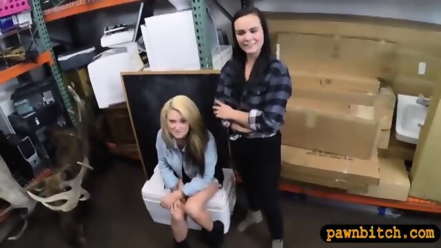 Kinky Hot Ass Lesbian Couple Banged By Pawn Man For Money