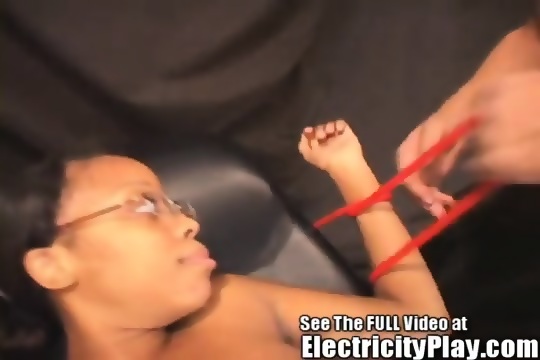 Hot Black Chick Tied Up And Electrified