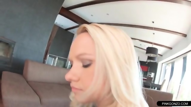 Greedy Blonde Lady Creamed In The Ass