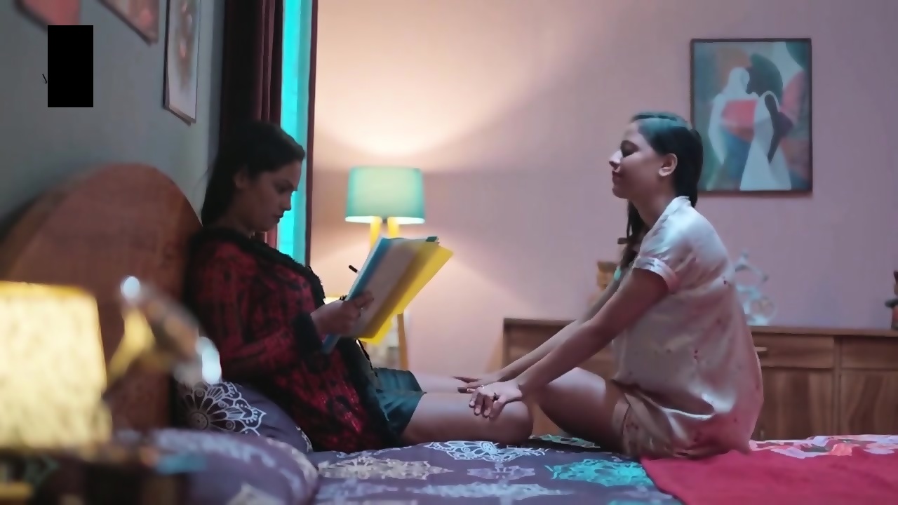 Indian lesbian seducing milf web series scene