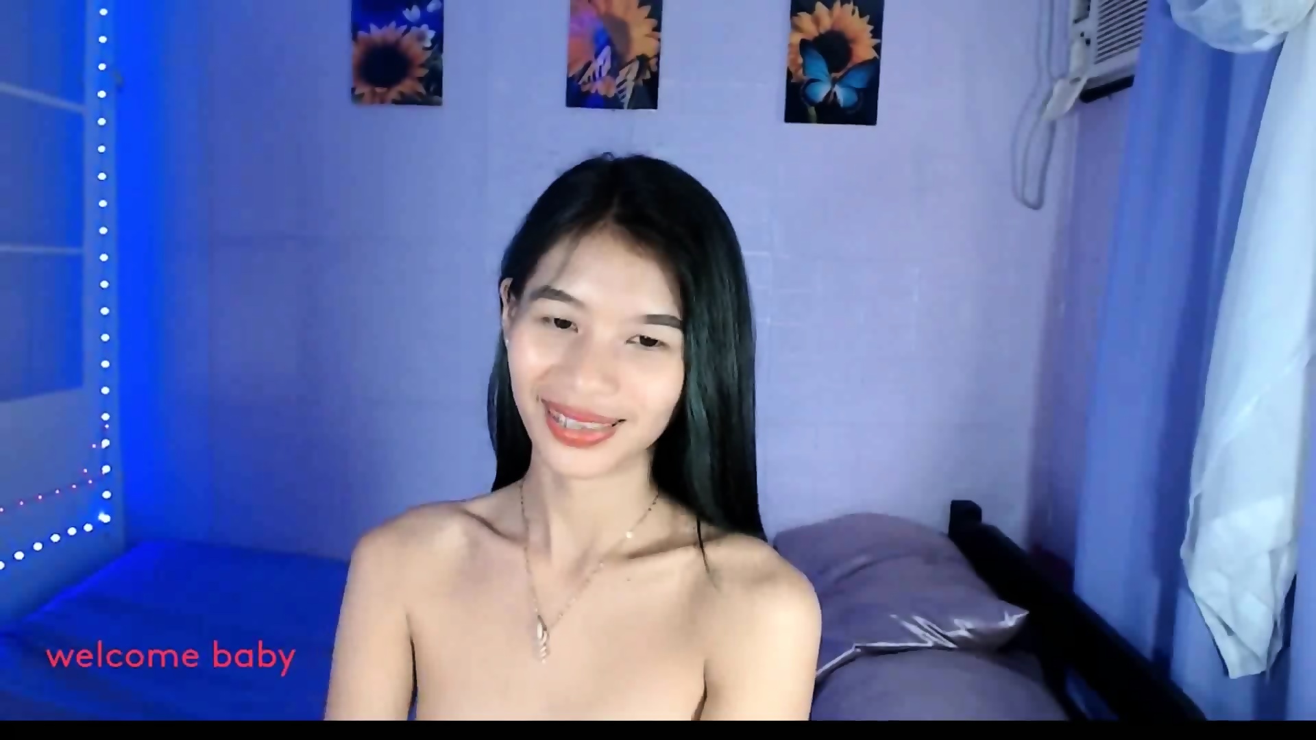 Small tits skinny asian babe solo teasing on cam