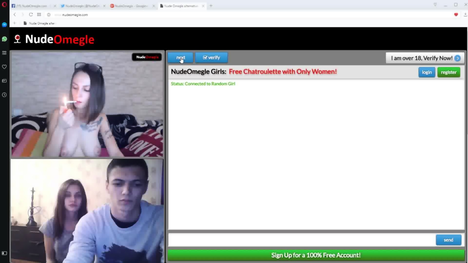 Video chat with girls. Omegle Alternative