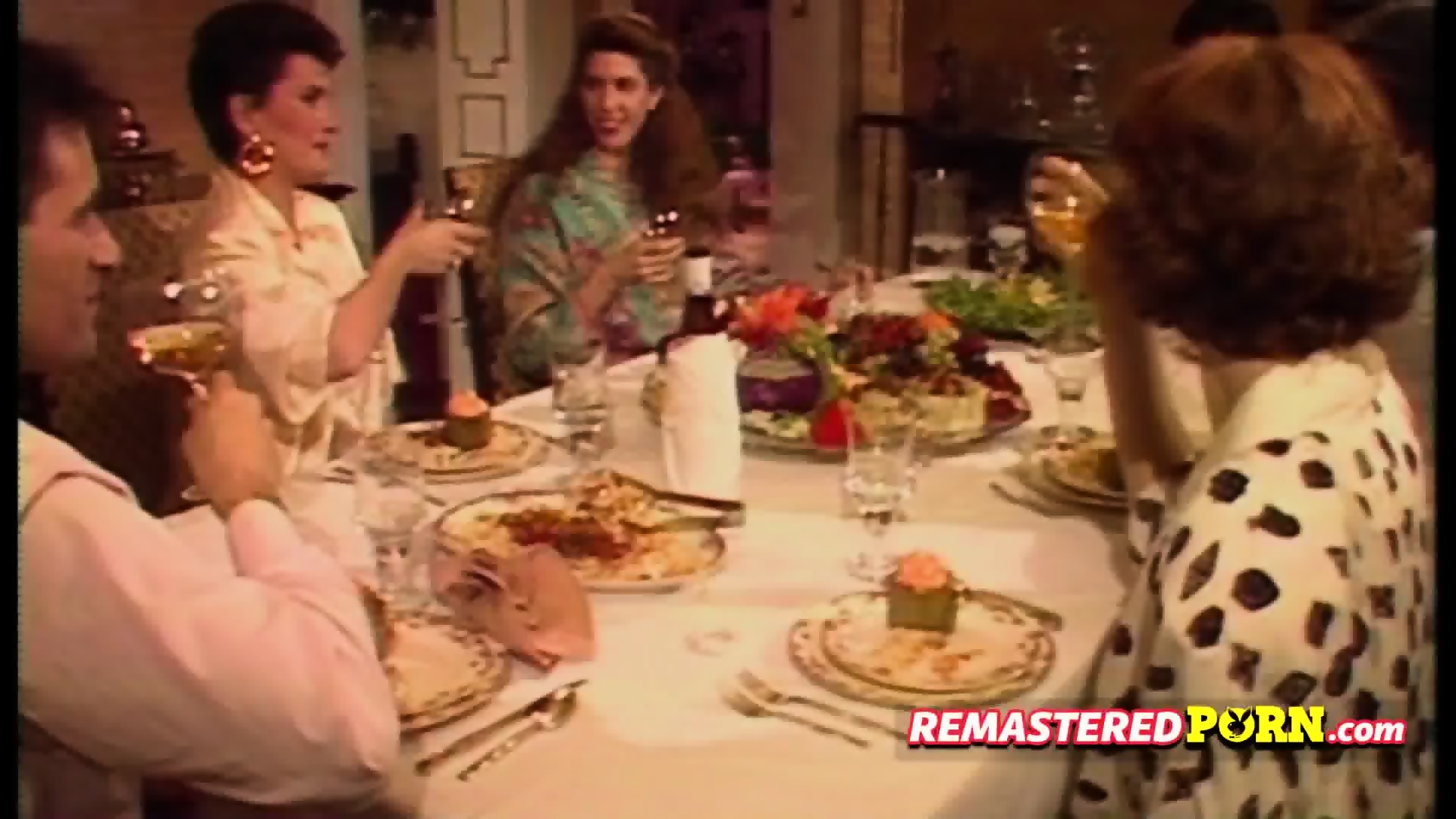 Vintage Couple Has A Very Nice Exciting Dinner Together