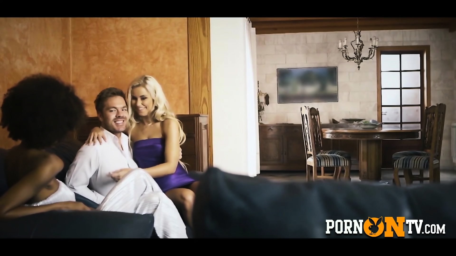 Husband Indulges On Banging Wife And Horny Dark Friend In Threesome photo