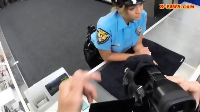 Ms police officer with big boobs gets fucked at the pawnshop