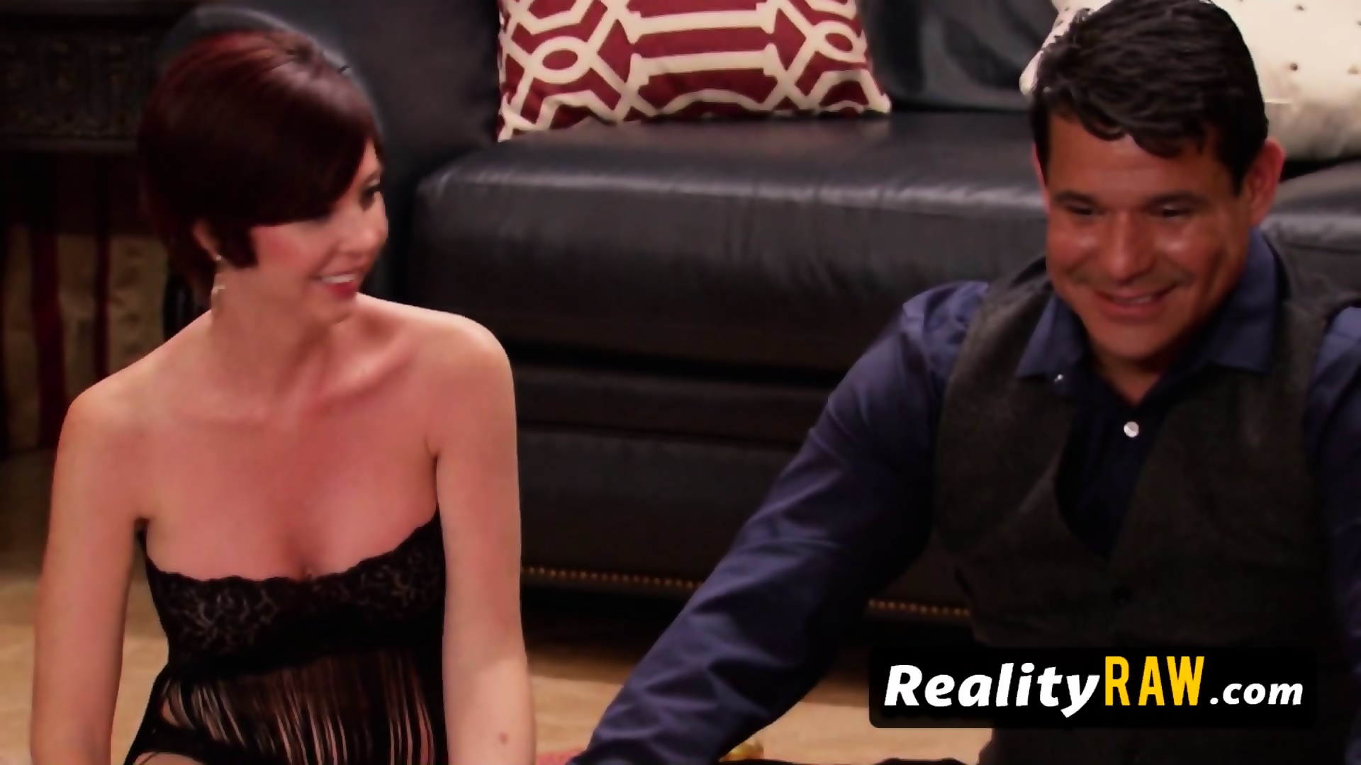 Swinger Couples Play Spin The Bottle As A Foreplay Game Before Entering The Red Orgy Room.