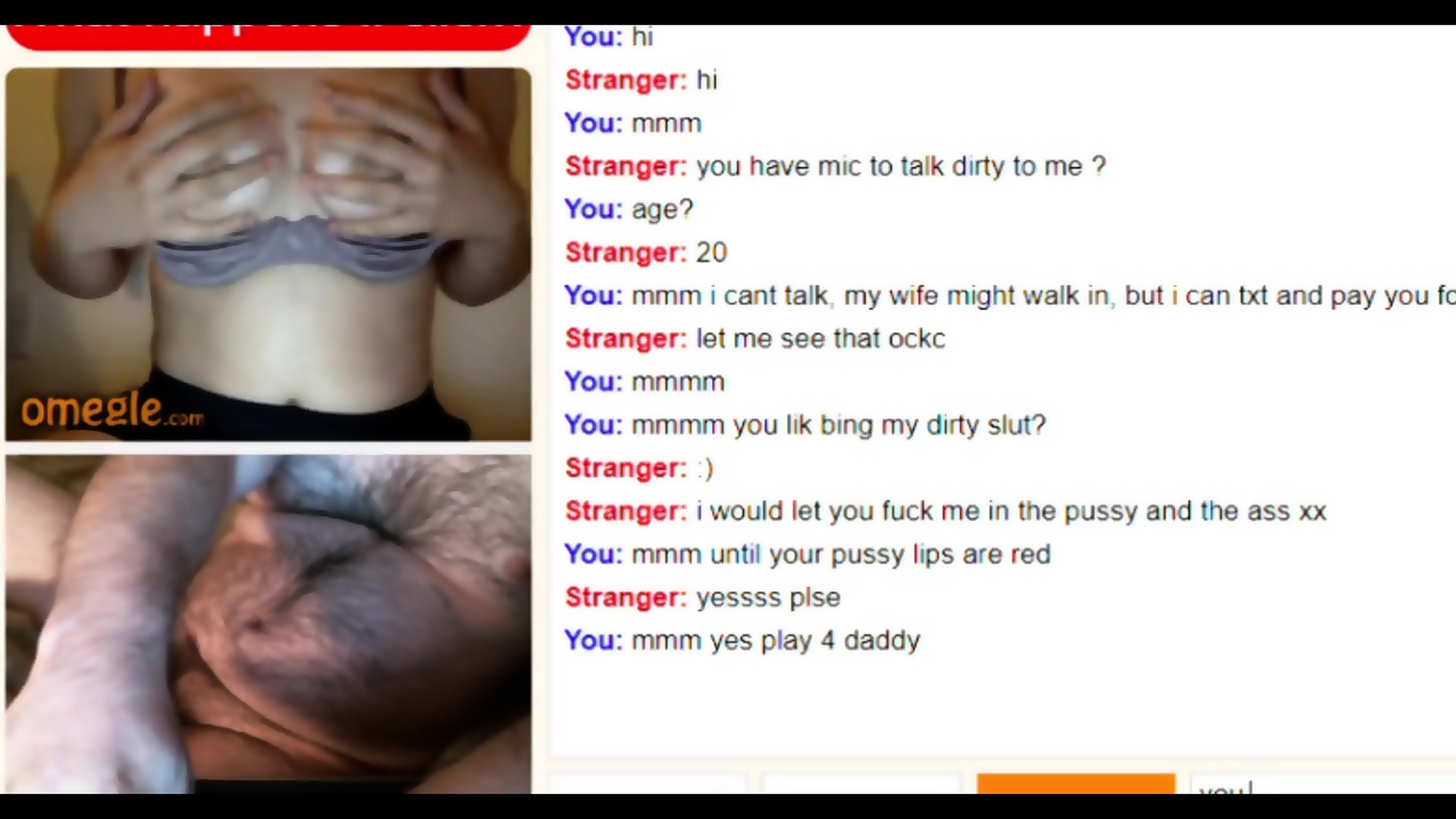 Omegle Quickie 6 20 Year Old With Hairy Pussy Loves To Get Off With Me pic