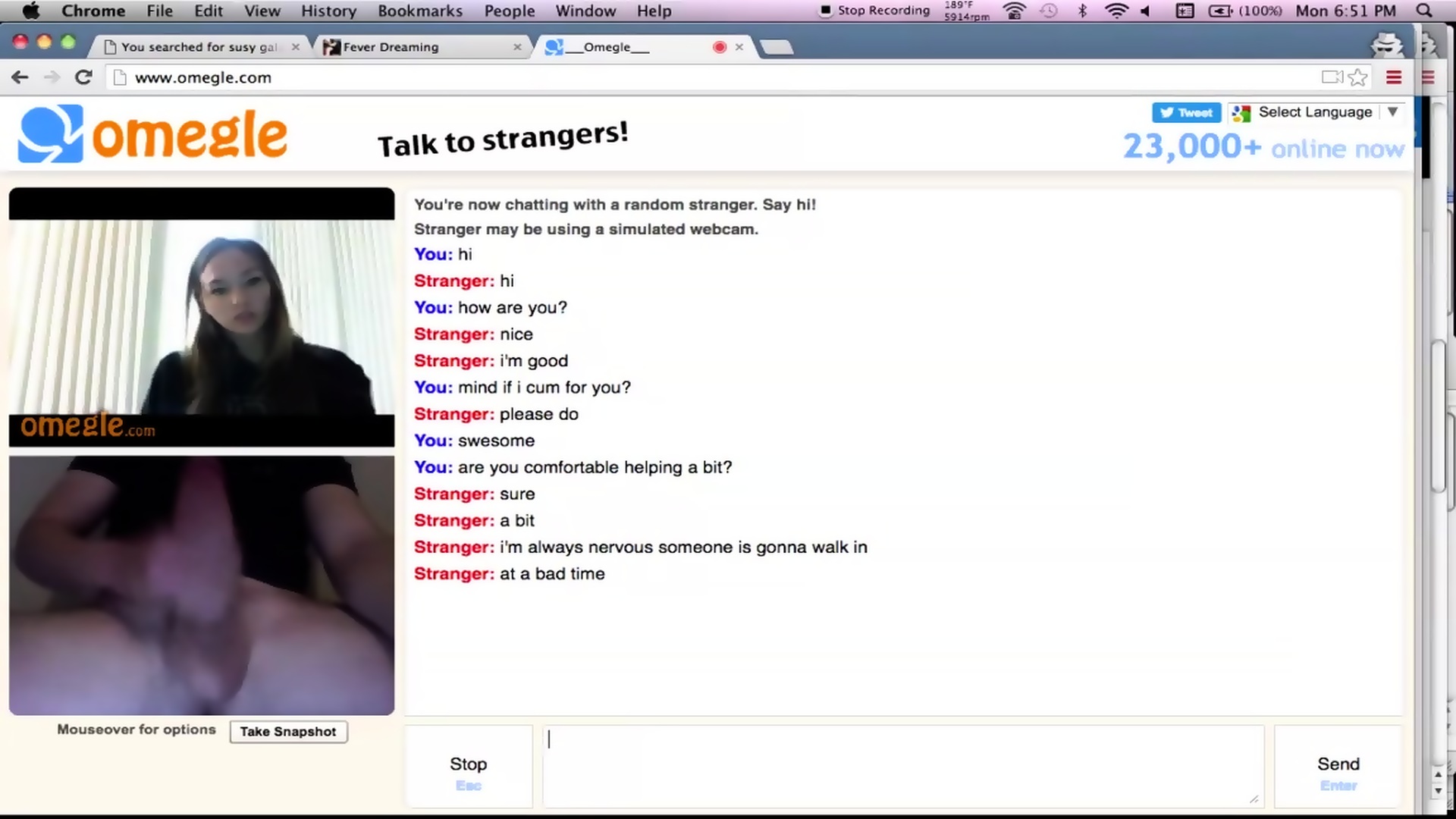 Cheating Omegle Slut Blows Kiss For Big Cock pic