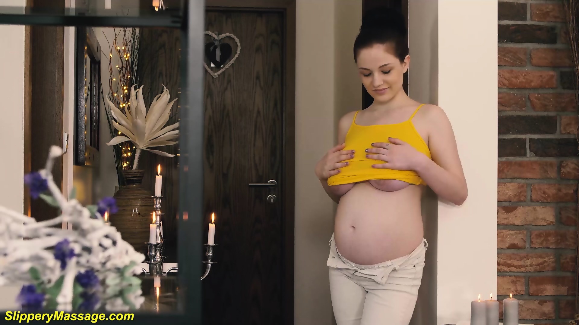 Cute Preggo Boobs - real slippery nuru masturbation with cute extreme pregnant big natural  breast teen angel princess