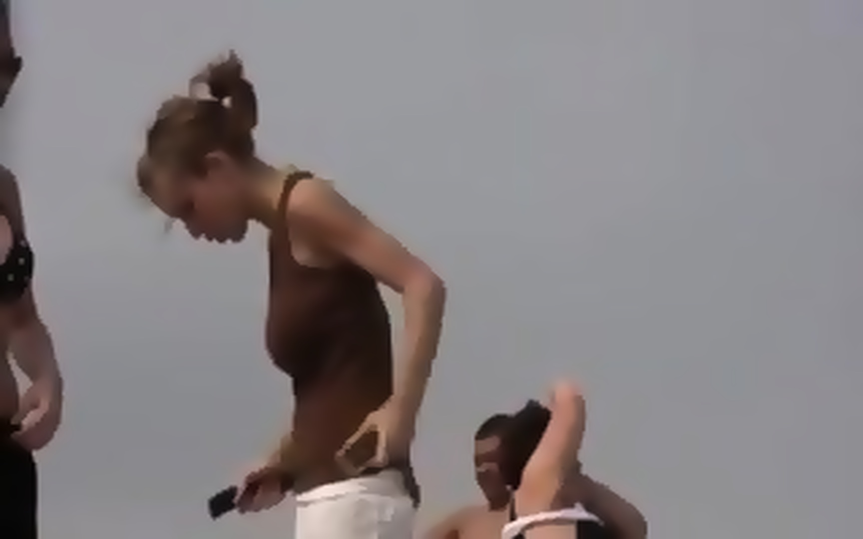 Huge Large Tits Boobs Nipples Open Public Beach Front