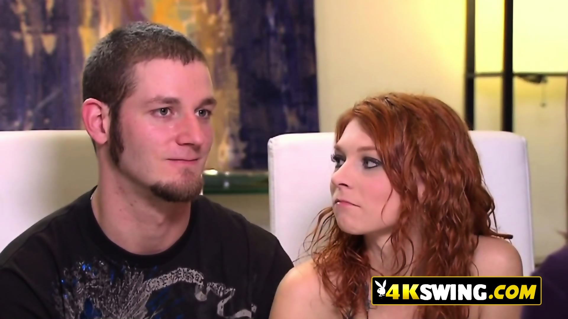Horny Redhead Convince Her Husband To Live The Swinger Experience In A Reality TV Show Just For Fun.