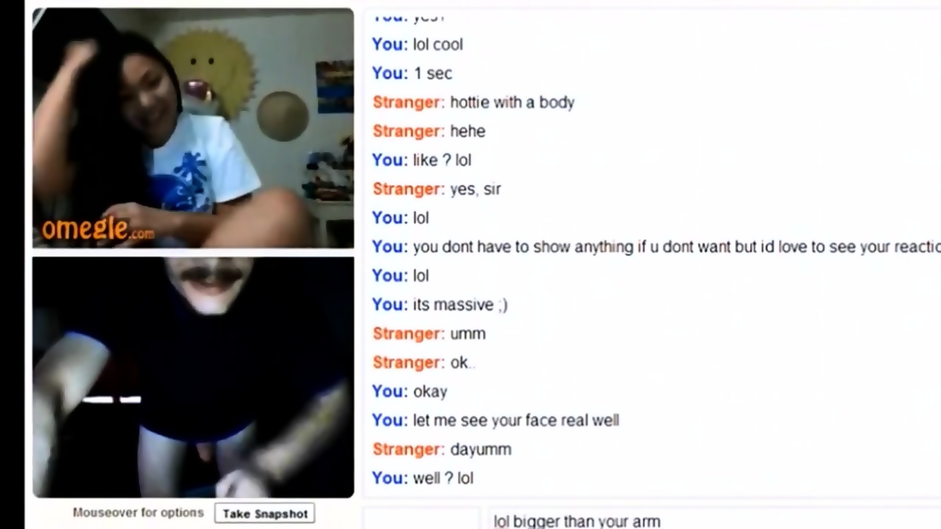 Guy shows dick on omegle and face