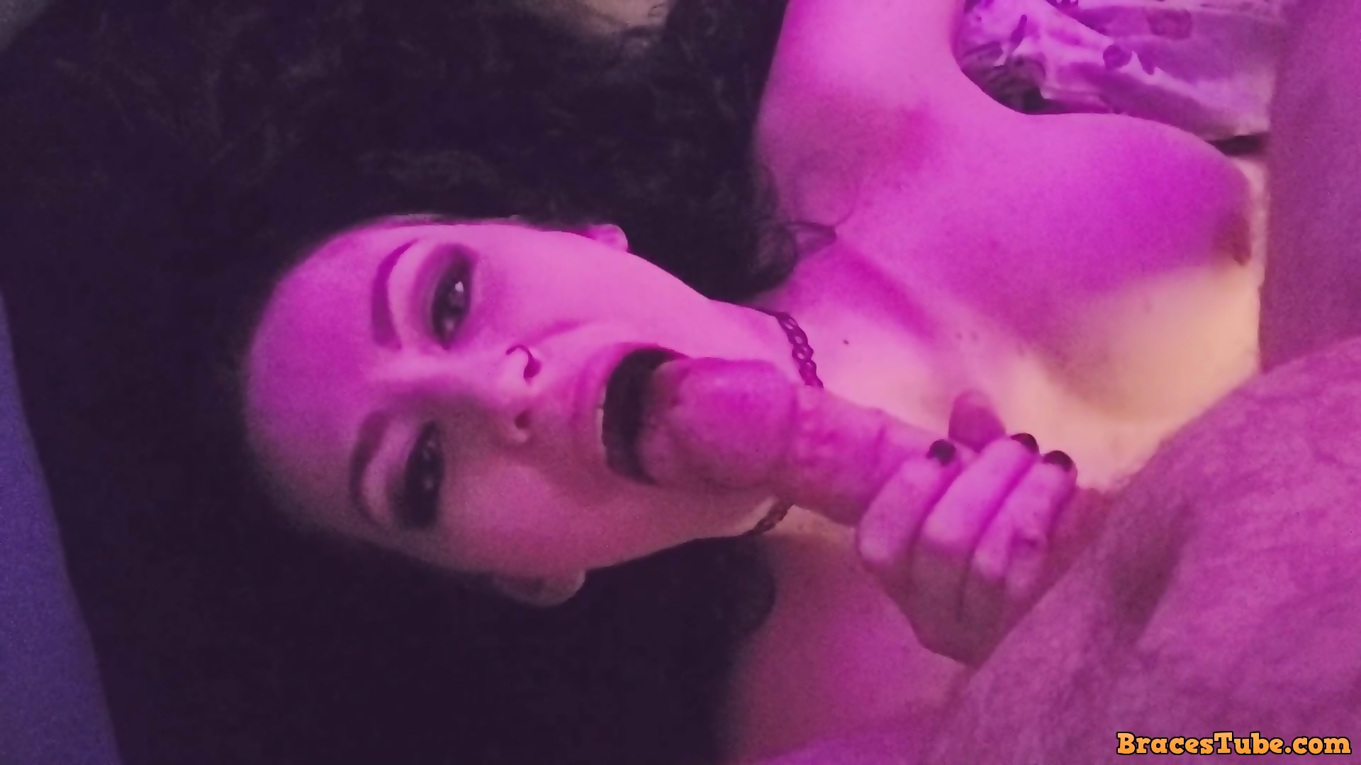 POV Hot Goth Slut With Braces Chokes On A Dick EPORNER