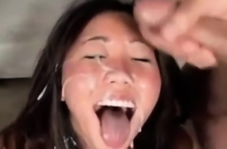 Asian Slut Facials - Asian Whore Double Cum Facial - EPORNER