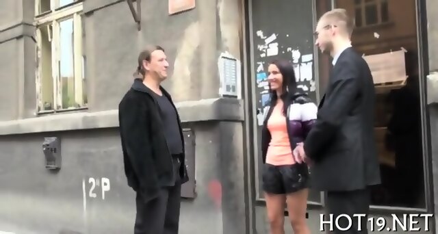 Nymph Caresses Big Penis