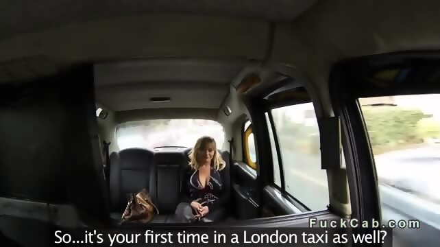 Taxi American Blonde - Huge Tits American Blonde Bangs In British Fake Taxi