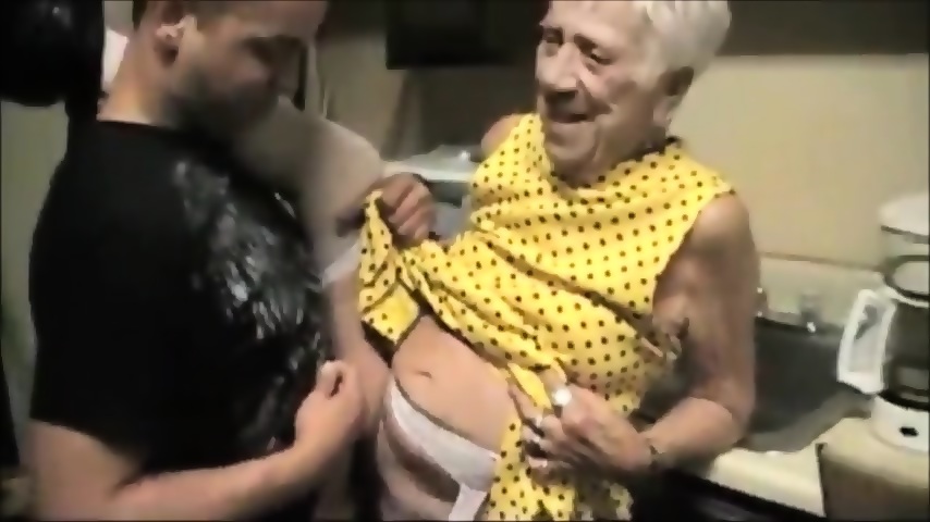 Granny Old Grandma - Very Old Grandma In Lingerie Get Fucked By Young Boy In The Kitchen -  EPORNER