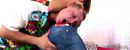 Perv Loses Control With Beautiful Teen In Sexy Tight Jeans
