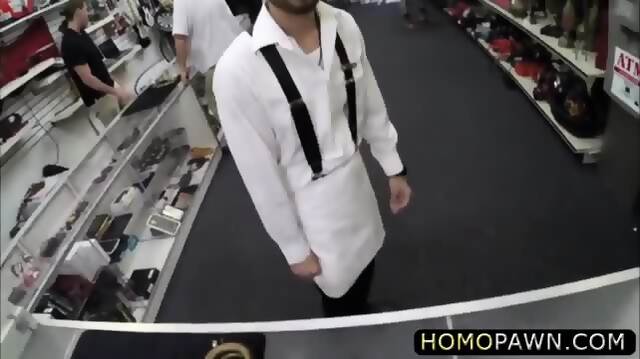 Straight Guy Gets Nailed From Behind By A Monster Huge Dick In The Pawnshop
