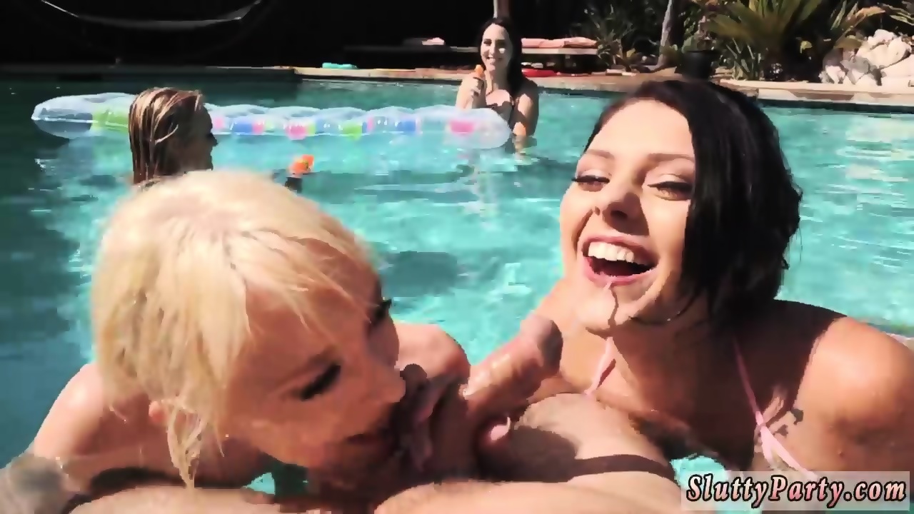 Horny College Girls Party And Gloryhole Creampie Summer Pool Party