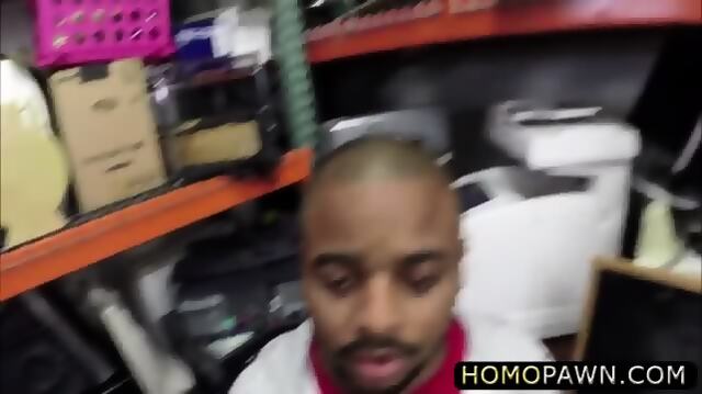 Small Black Dudes Sucked Dick And Gets Fucked In The Ass By Two Guys In The Shop