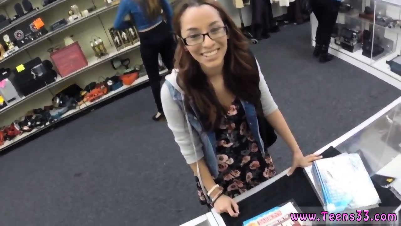 Playing with my big tits in a store