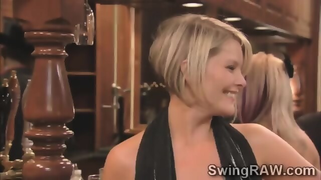 Bunch Of Blondies Tongue Each Other In A Swingers Reality Show