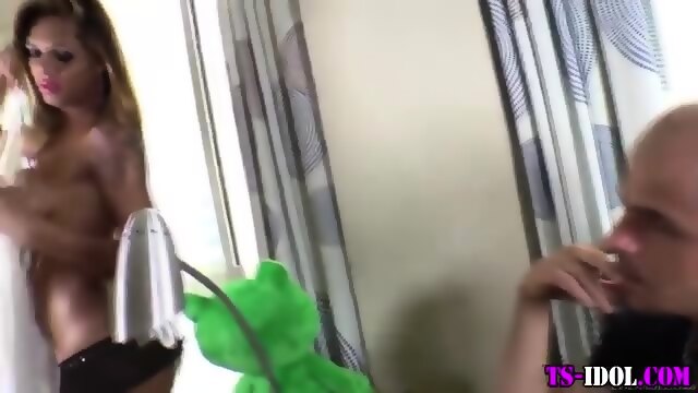 Tgirls Gets Cock Throated