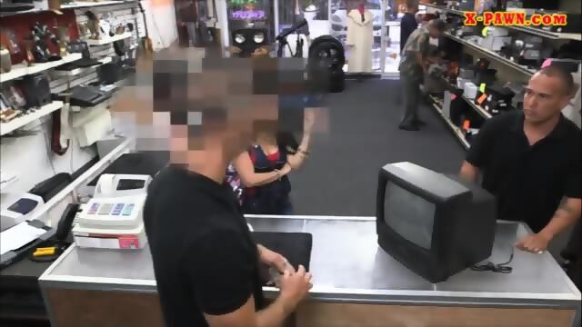 Lovely Latina Sells Her Tv And Smashed In The Back Office
