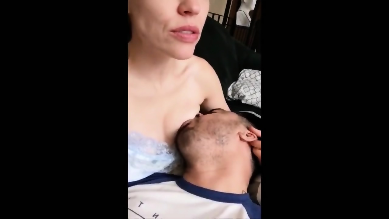 Wife Gets Double Orgasm From Breastfeeding Her Husband - Wife Latina picture