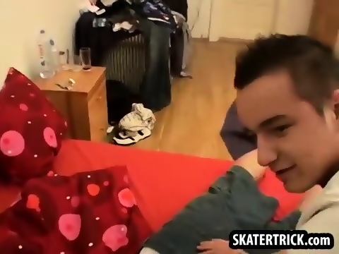 Two Skater Hunks Slapping Each Others Asses Hard