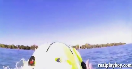 Curvy Badass Girls Enjoyed Seabob And Jetski In Topless