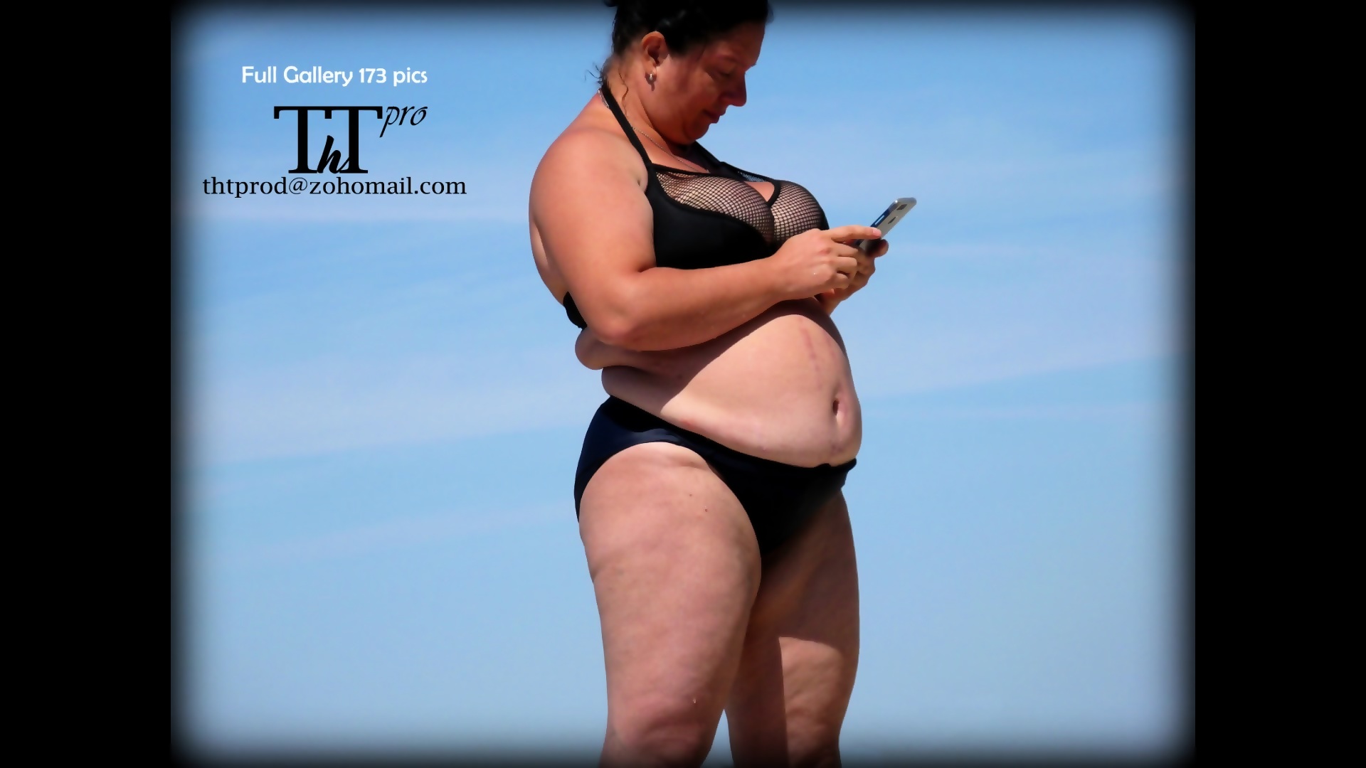 BBW Chubby Big Tits Fat Ass Beach Voyeur