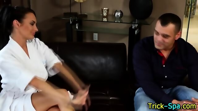 Busty Masseuse Facialized
