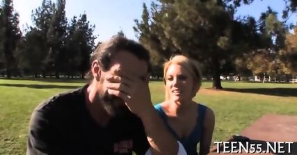 Busty Teen Serves Mature Cock