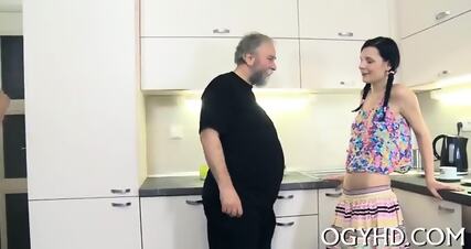 Old Guy Inserts Cock In Young Hole