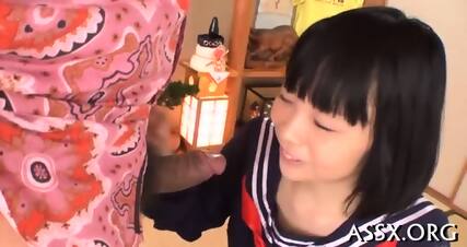 Threesome With Cute Asian Pet Slave