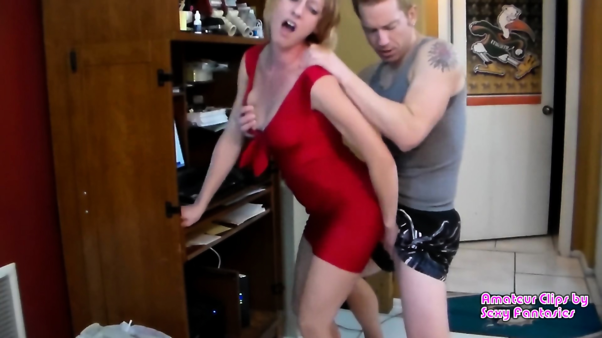 Son humps his mom until he cums