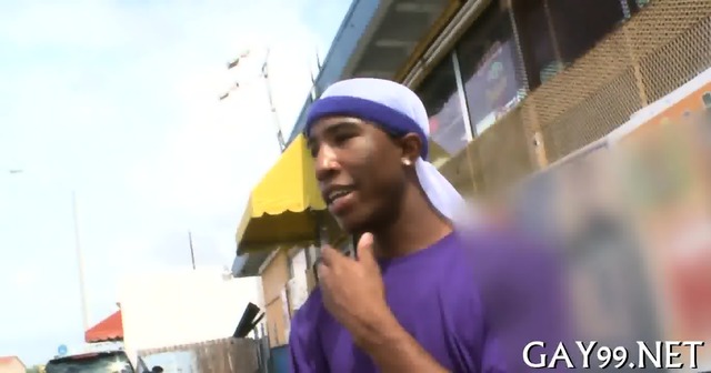 Black gay fucks white pal