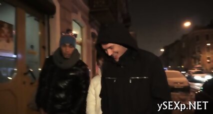 Two babes fuck two stallions