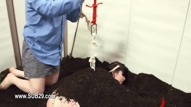 Ropes and toys in her deep asshole banged by a pig